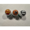 Image 1 : 3 - Vintage Gas & Oil Advertising One Inch Shooter Marbles - Shell, Union 76 & Fina - Mint Condition