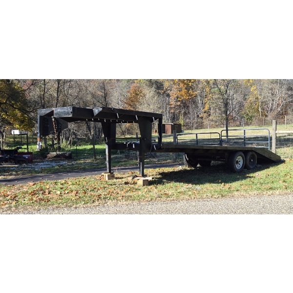 Quality Constructed 50 Ft 8 Ft Wide O/A Gooseneck Trailer Ready To Use Fully 'Wired / 2 x 10 Decking