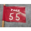 Image 3 : Vintage 54'' Scout Flag & Wood Pole, 3''x5'' Flag & New 10ft Flag String Lights