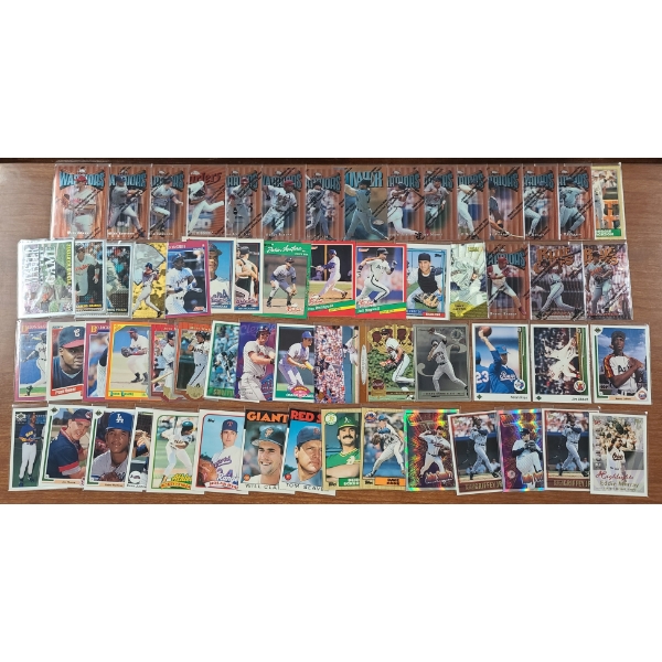 60 Assorted Baseball Trading Cards Dating Back to 1987 Ft. Ryan, Griffey Jr & Vizquel