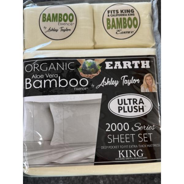 Ashley Taylor Organic Earth Aloe Vera Bamboo King Sheets - Brand New In The Package  