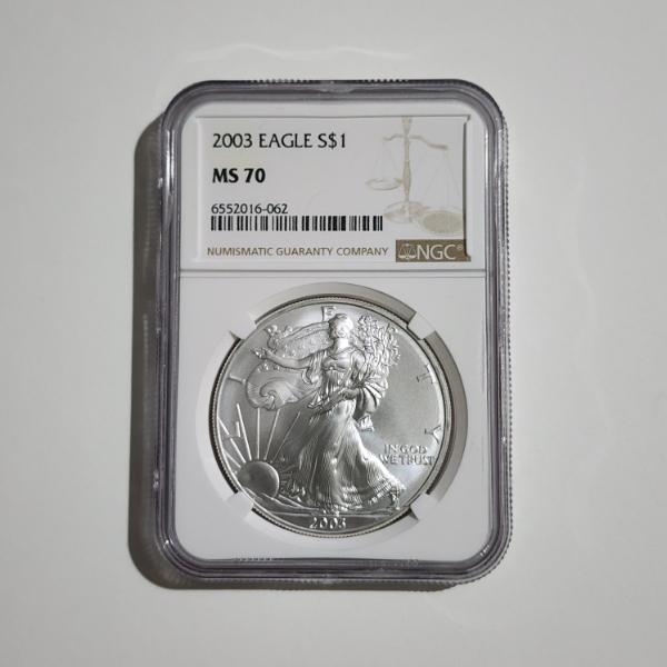 NGC MS70 Graded 2003 Silver 1 Oz American Eagle 