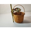 Image 5 : Longaberger Small Fruit Basket w/ Plastic Liner and Fabric Bow