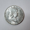 Image 1 : 1955 Silver Franklin Half Dollar - 90% U.S. Silver Coin 
