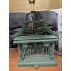 Image 5 : MCM Solid Wood 20''x25'' & 22''x26'' End Tables, 2 Ceramic Matching 33'' Lamps & 32'' Birdcage Lamp 