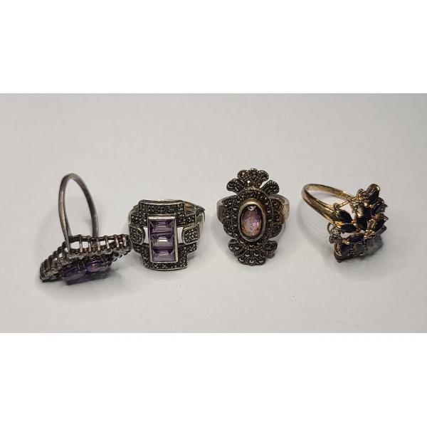 Collection Of Asssorted Sterling Silver Statement Rings - Total Weight: 23.7g