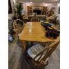 Image 2 : Superb Solid Hardwood Rectangular Table & 4 Chairs As Shown - 68 x 44 with removable leave included
