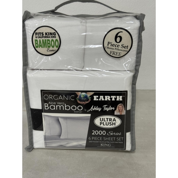 Organic Earth Aloe Vera Bamboo King Size Ultra Plush Sheets - Brand New In The Package