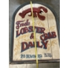 Image 2 : Vintage-Style "Fresh LOBSTER & CRAB DAILY — 20 BEACH RD. ON THE SHORE" 36x26" Sign 