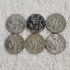 Image 2 : 6 Kennedy 40% Silver Half-Dollars Coins with Assorted Years (1965-70) AFV $3.00