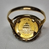 Image 4 : 14K Yellow Gold Bezel Ring w/ 1/20th oz .999 Fine Gold Chinese Panda Coin - TW: 3.8g