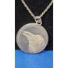 Image 2 : 1/2 Oz .999 Fine Silver Raven & Moon Motif Necklace Pendant With Sterling Chain -Total Weight: 22.8g