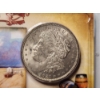 Image 2 : 1921 United Stated Morgan 90% Silver Dollar with Wagon Trains Information Display