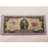 Image 1 : 1953 United States Silver Certificate Red Seal STAR NOTE In Protective Holder 
