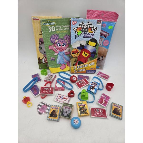 All Brand New! Four Packs Of Valentine Cards & 30 Assorted Treats 