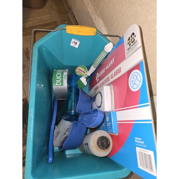 Assorted Home Improvement Items incl Duck Tape, Hand Broom and Dustpan, CO2 Detector and More