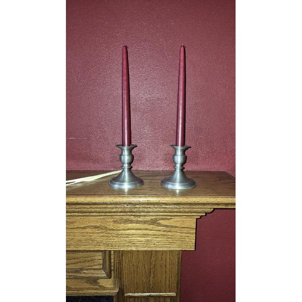 Louisville Home Pickup - Fine Pewter Candlesticks As Shown - Perfect Condition