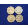 Image 2 : x4 Assorted Years 90% Silver Franklin Half Dollars - Face Value: $2.00