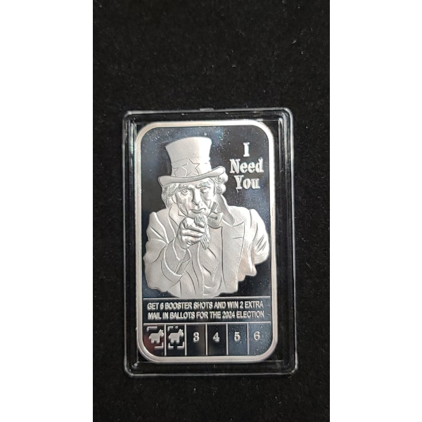 Rare United Metals Stackers "I Need You" Covid 19 1 Troy Oz 999 Fine Silver Bar