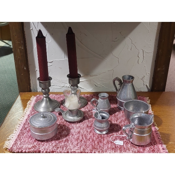 Excellent Group Of Pewter Pieces As Shown - See PIcs