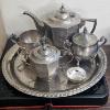 Image 8 : 6-Piece Mixed Style Vintage Silver-Plated Tea And Coffee Service Set (3.2 lbs)