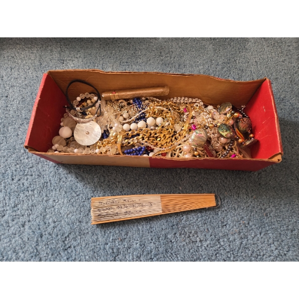 PICKUP IN CANTON - Large Costume Jewelry Collection And Vintage Fan  