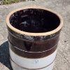 Image 3 : Vintage 10 Gallon Stoneware Crock Ft. Blue Heart Stamp With 10 Mark ~ Likely from Burley & Winter