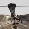 Image 2 : Vintage 3-Compartment High Percentage Indian Silver 8" Serving Tray With Cobra Handle - 205.9g