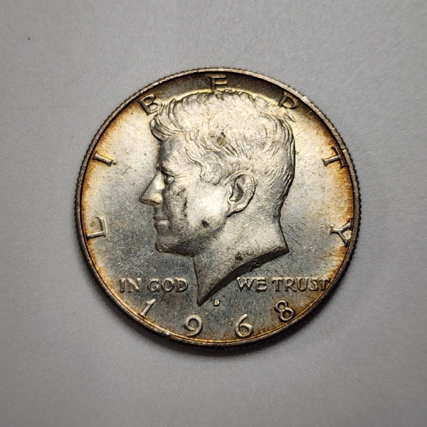 1968 United States Kennedy Half Dollar - 40% Silver 