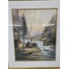 Image 2 : Framed Thomas Kinkade "Evening in the Forest" Lithograph Art Piece Approx. 2.8ft x 2.5ft in Frame