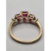 Image 5 : Vintage Women's 10K Yellow Gold Triple Heart Ruby & Diamond Accent Ring - Size 7 - Weight: 1.9g