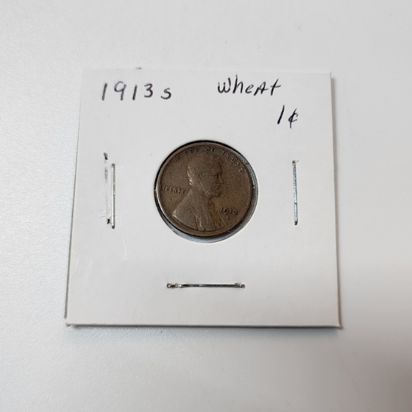 1913-S Lincoln Wheat Penny - Rare Semi-Key Date! 