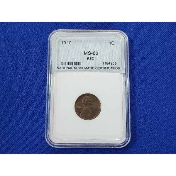 NNC MS 66 RD 1910 Lincoln Wheat Cent