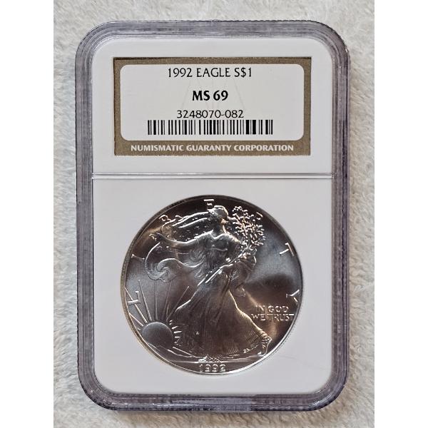 NGC MS69 Graded "1992" Silver 1oz. Eagle