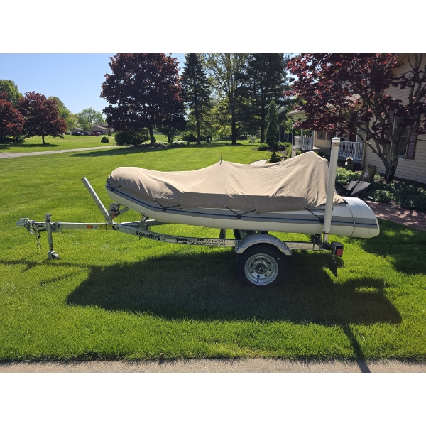9' Brig F300 Rubber Boat w/ 6,000 RPM Motor on Barely Used LoadRite Trailer & More