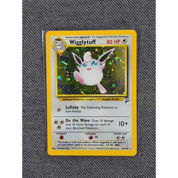 Wigglytuff 19/130 Holo Rare Pokemon Base Set 2 Trading Card
