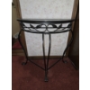 Image 2 : Half Circle Console Table with Metal Base with Leaf Motif31W x 15D x 30H