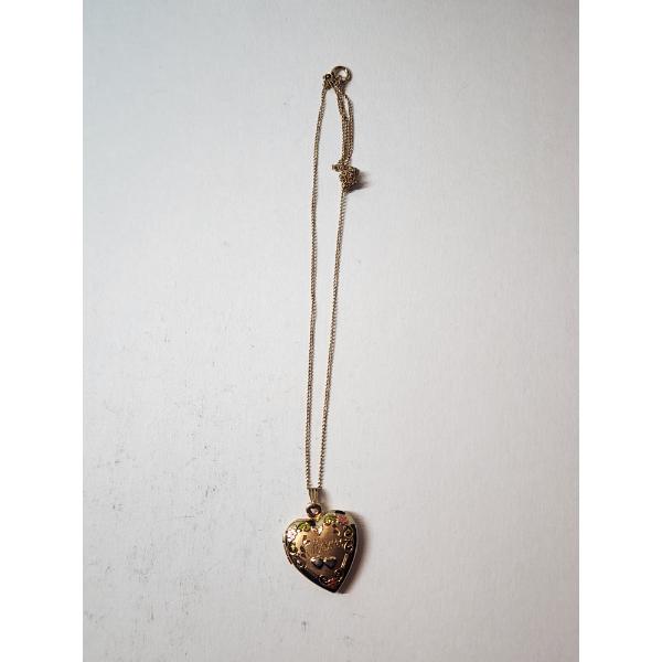 Gold-Filled Mom Heart Locket Necklace - TW: 3.5g