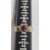 Image 7 : Men's 10K Yellow Gold With Oval Garnet Center Stone With Diamond Accents - Size 10 - Weight: 4.3g 