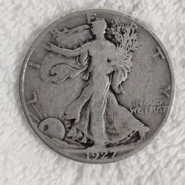 1927-S Walking Liberty 90% Fine Silver Half Dollar Coin - 0.3617 oz ASW
