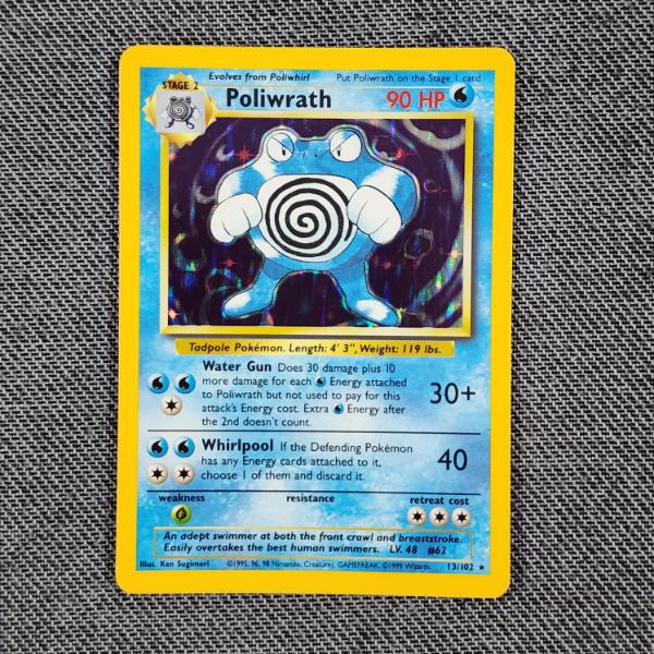 Poliwrath 13/102 Holo Rare Vintage Base Set Pokemon Trading Card in Near Mint Condition!