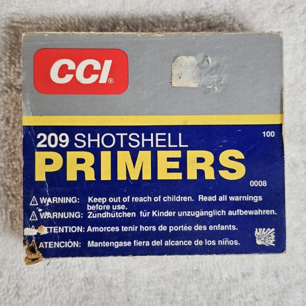 CCI 209 Shotshell Primers 100 Count Box