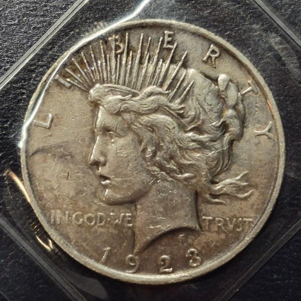 1923 P  90% Silver peace Dollar - HG - See Pics