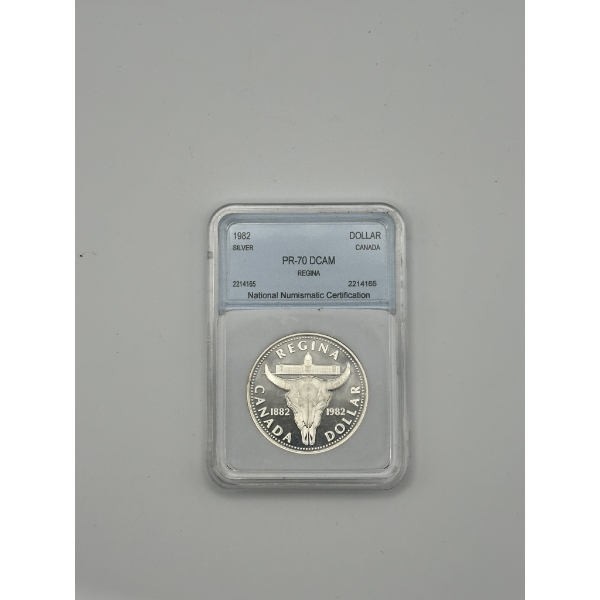 NNC PR-70 DCAM 1982 Regina Canada Silver Dollar