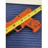 Image 6 : Snake Eyes Tactical folding pocketknife featuring a handgun-shaped handle with orange camo finish