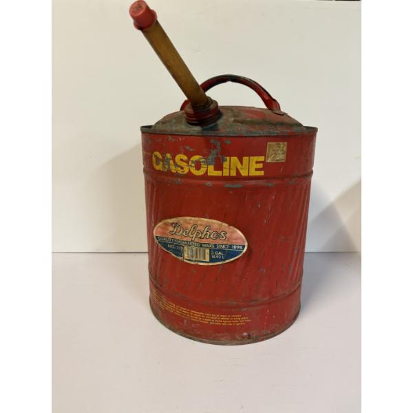 Delphos Galvanized 5 Gallon Gasoline Can - Red - No. 555