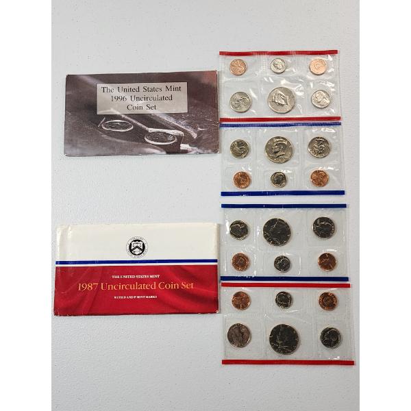 U.S. 1996 & 1987 Uncirculated Coin Sets in Original Packaging 