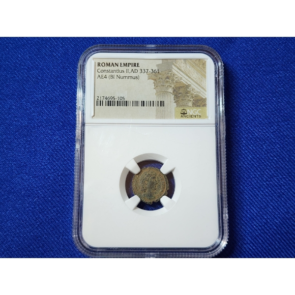 NGC Ancients - Roman Empire Constantius II, AD 337-361 AE4 (BI Nummus) 