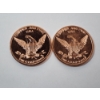 Image 3 : 2 - Twin Towers 9-11" We Shall Never Forget" - .999 Fine Copper 1 AVDP Ounce Coins - Mint Cond. 