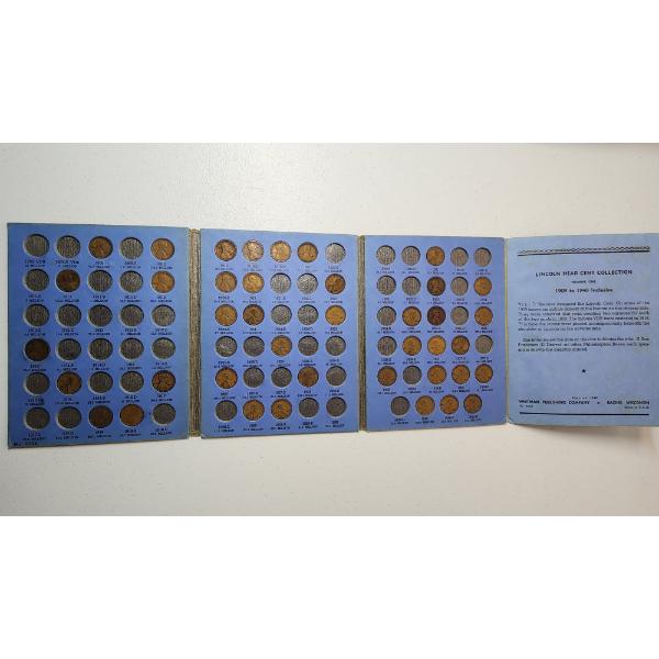 Lincoln Heat Cent Collection Book 1909-1940 / Face Value: $0.40
